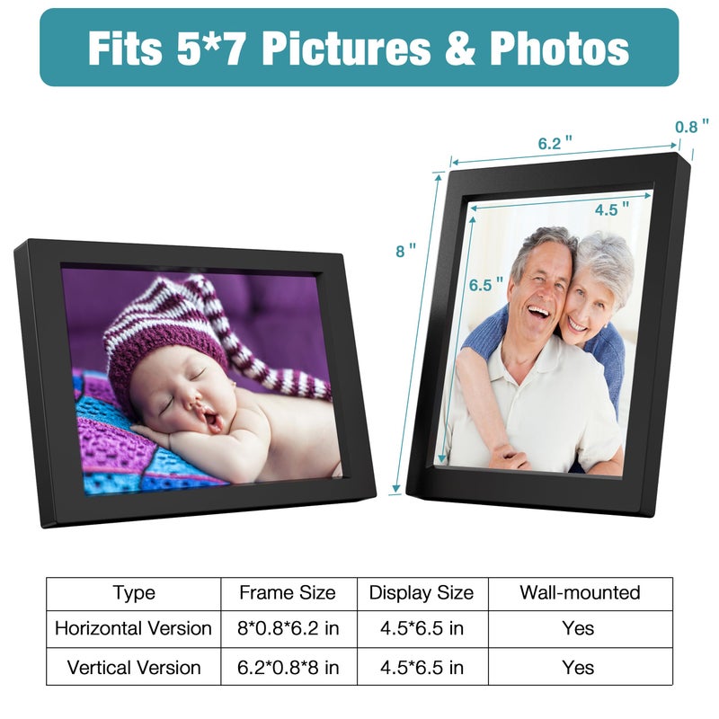 KWANWA 5x7 Picture Frame, Personalized 20S Voice Recordable Photo Frame, Vertical or Horizontal, Tabletop & Wall Mount, Gifts for Boys & Girls, Mother, Father, Grandparents, Birthday, Christmas - Image 3